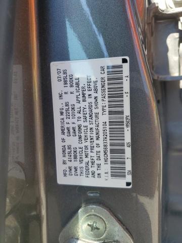 1HGCM56837A205104 - 2007 HONDA ACCORD EX GOLD photo 12