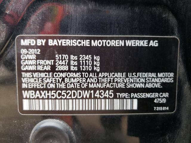 WBAXH5C52DDW14345 - 2013 BMW 528 XI BLACK photo 12