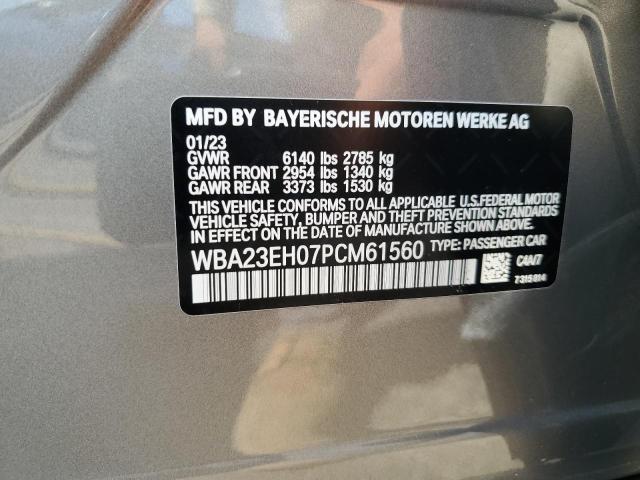 WBA23EH07PCM61560 - 2023 BMW 740 I GRAY photo 12
