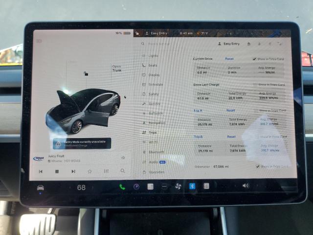 5YJ3E1EBXKF469616 - 2019 TESLA MODEL 3 Сұр фото 9