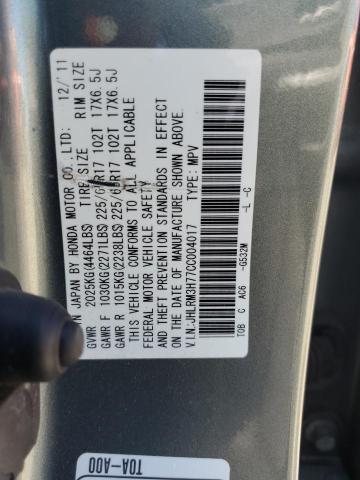 JHLRM3H77CC004017 - 2012 HONDA CR-V EXL SILVER photo 13