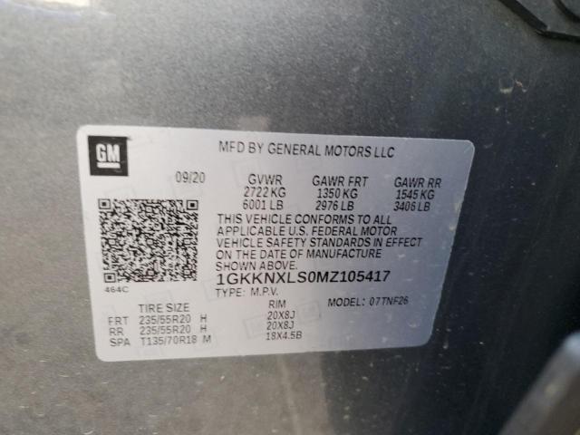 1GKKNXLS0MZ105417 - 2021 GMC ACADIA DENALI GRAY photo 14