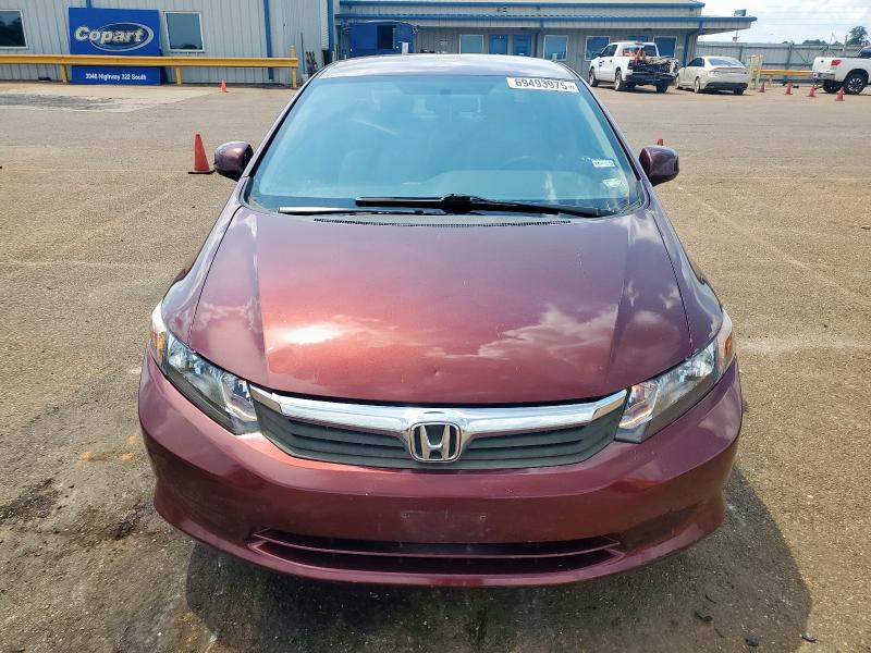 2HGFB2F54CH555411 - 2012 HONDA CIVIC LX 勃艮第红 照片 5