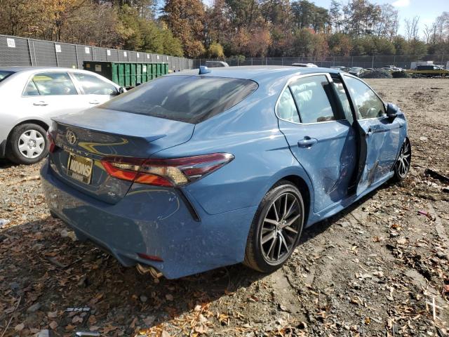 4T1S11AK5PU103201 - 2023 TOYOTA CAMRY SE NIGHT SHADE BLUE photo 4