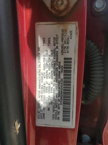 5TEGN92N84Z444150 - 2004 TOYOTA TACOMA DOUBLE CAB PRERUNNER RED photo 12