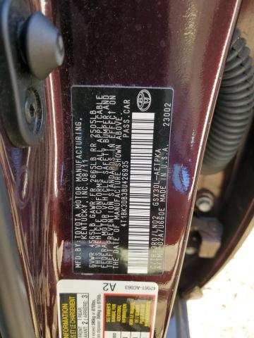 4T1BK3DB3BU426935 - 2011 TOYOTA AVALON BASE 栗色 照片 12