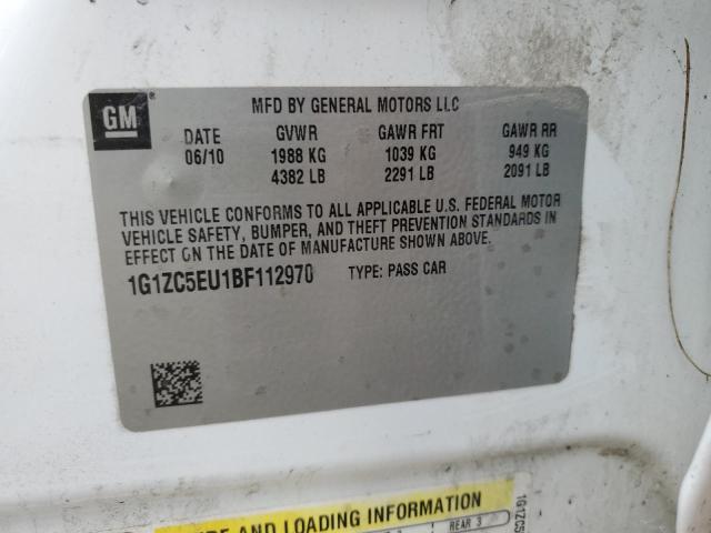 1G1ZC5EU1BF112970 - 2011 CHEVROLET MALIBU 1LT 白色 照片 12