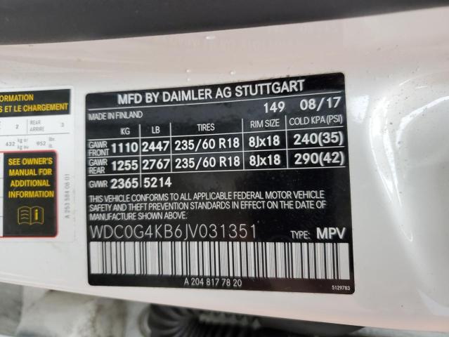 WDC0G4KB6JV031351 - 2018 MERCEDES-BENZ GLC 300 4MATIC WHITE photo 13