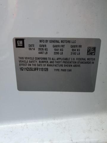 1G11C5SL9FF115128 - 2015 CHEVROLET MALIBU 1LT 白色 照片 13