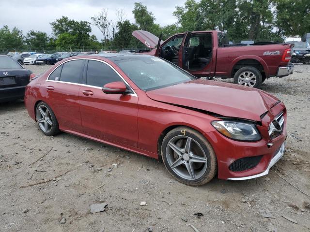 WDDWF4KB5GR144167 - 2016 MERCEDES-BENZ C 300 4MATIC RED photo 4