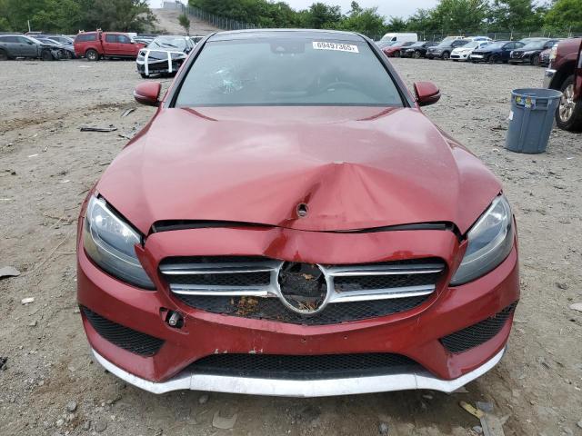 WDDWF4KB5GR144167 - 2016 MERCEDES-BENZ C 300 4MATIC RED photo 5