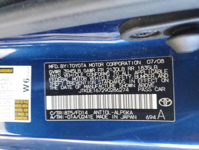JTKDE167290286274 - 2009 TOYOTA SCION TC 蓝色 照片 12