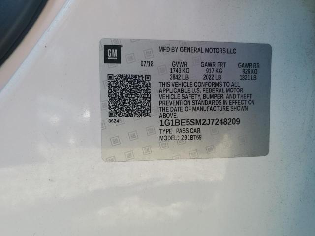 1G1BE5SM2J7248209 - 2018 CHEVROLET CRUZE LT WHITE photo 12