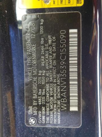 WBANV13539C155090 - 2009 BMW 528XI XI BLUE photo 12