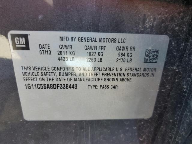 1G11C5SA8DF338448 - 2013 CHEVROLET MALIBU 1LT 灰色 照片 12