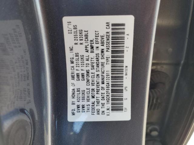 1HGCR2F68GA132911 - 2016 HONDA ACCORD SPORT GRAY photo 13