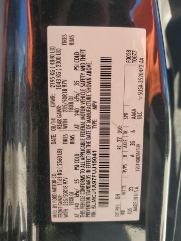 5LMCJ1A97FUJ15041 - 2015 LINCOLN MKC BLACK photo 13