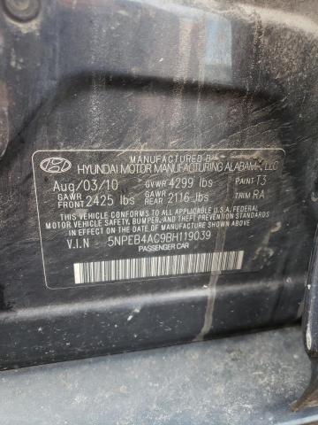 5NPEB4AC9BH119039 - 2011 HYUNDAI SONATA GLS BLUE photo 13