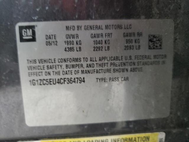 1G1ZC5EU4CF364794 - 2012 CHEVROLET MALIBU 1LT 灰色 照片 12