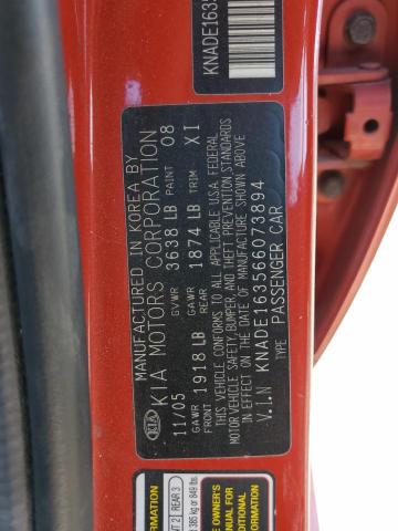 KNADE163566073894 - 2006 KIA RIO 5 Նարնջագույն լուսանկար 12