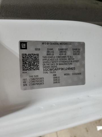 1GCWGAFP3K1249423 - 2019 CHEVROLET EXPRESS G2 თეთრი ფოტო 12