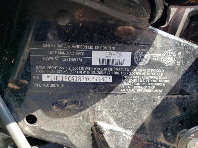 1HD1FC4187Y637140 - 2007 HARLEY-DAVIDSON FLHTCUI 勃艮第红 照片 10