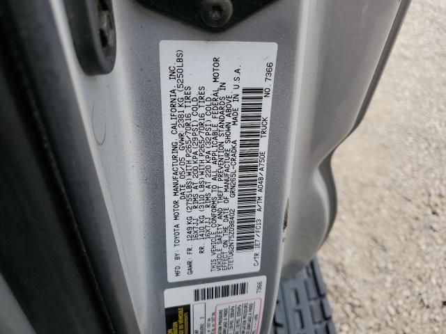 5TETU62N75Z098402 - 2005 TOYOTA TACOMA PRERUNNER ACCESS CAB SILVER photo 12