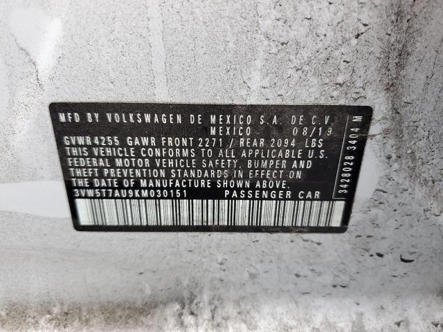 3VW5T7AU9KM030151 - 2019 VOLKSWAGEN GTI S ნაცრისფერი ფოტო 12