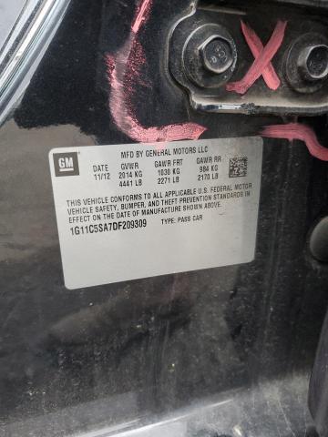 1G11C5SA7DF209309 - 2013 CHEVROLET MALIBU 1LT GRAY photo 13