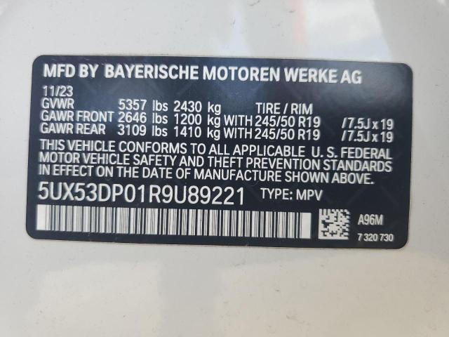 5UX53DP01R9U89221 - 2024 BMW X3 XDRIVE30I WHITE photo 13