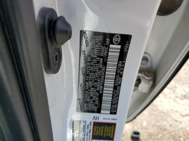 4T1BK1EB0HU242967 - 2017 TOYOTA AVALON XLE 白色 照片 12