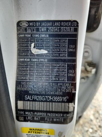 SALFR2BG7DH366916 - 2013 LAND ROVER LR2 HSE Dwukolorowy zdjęcie 13