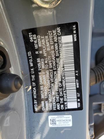 SHHFK7H48MU419224 - 2021 HONDA CIVIC SPORT GRAY photo 12