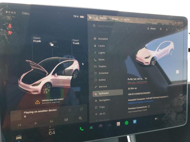 5YJYGDEF0LF002081 - 2020 TESLA MODEL Y GRAY photo 9