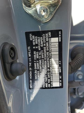 SHHFK7H45MU230806 - 2021 HONDA CIVIC SPORT GRAY photo 14