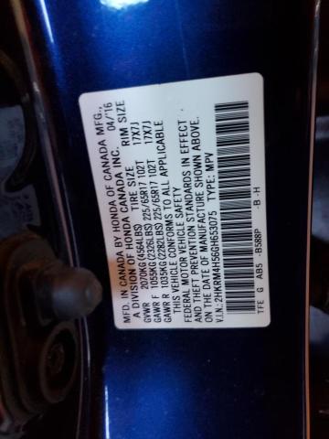 2HKRM4H56GH653075 - 2016 HONDA CR-V EX BLUE photo 12