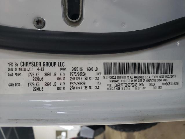 1C6RR7FT2DS673249 - 2013 RAM 1500 ST WHITE photo 13