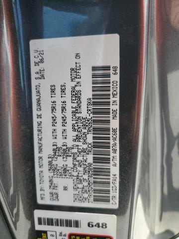 3TYRX5GN5MT025890 - 2021 TOYOTA TACOMA ACCESS CAB Gris foto 12