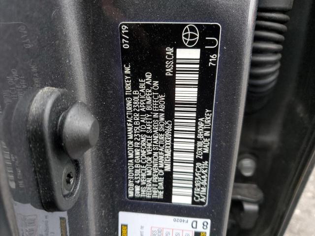 NMTKHMBXXKR096625 - 2019 TOYOTA C-HR XLE GRAY photo 12