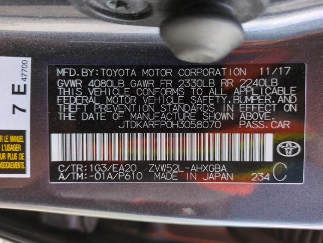 JTDKARFP0H3058070 - 2017 TOYOTA PRIUS PRIM Graphit Foto 12