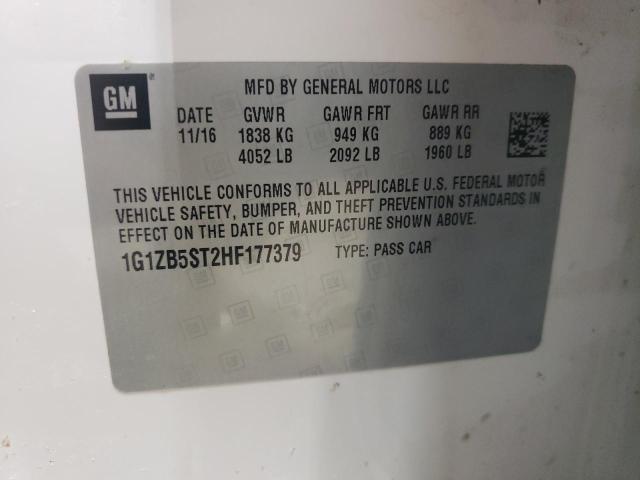 1G1ZB5ST2HF177379 - 2017 CHEVROLET MALIBU LS 白色 照片 12