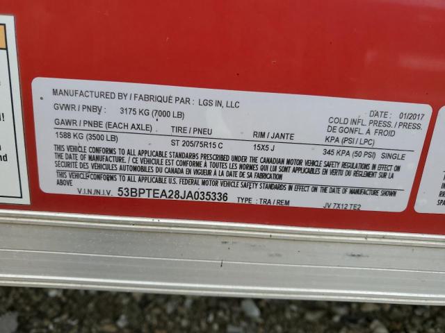 53BPTEA28JA035336 - 2017 TRAIL KING ENCLOSED წითელი ფოტო 10