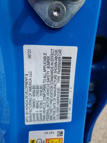 19XFL1H82PE014243 - 2023 HONDA CIVIC SPORT TOURING BLUE photo 12