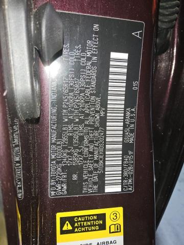 5TDBK3EHXDS202477 - 2013 TOYOTA HIGHLANDER BASE Бордовий фото 13