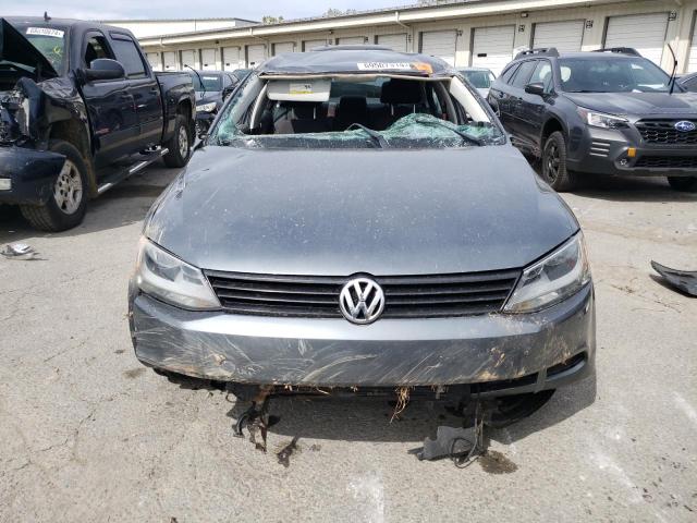 3VW2K7AJ4CM346568 - 2012 VOLKSWAGEN JETTA BASE GRAY photo 5