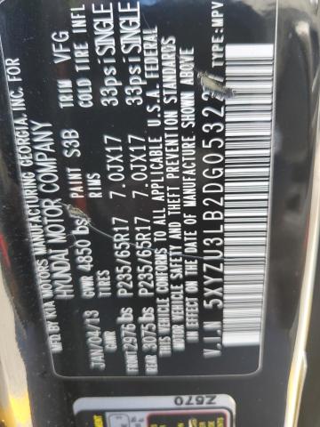 5XYZU3LB2DG053227 - 2013 HYUNDAI SANTA FE S BLACK photo 13