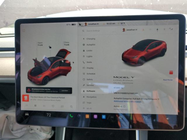 5YJYGDEE3LF055297 - 2020 TESLA MODEL Y RED photo 9