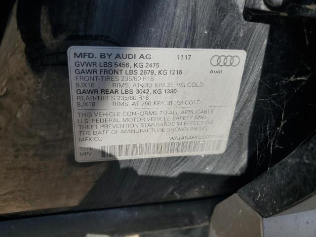 WA1ANAFY2J2090258 - 2018 AUDI Q5 PREMIUM BLUE photo 12