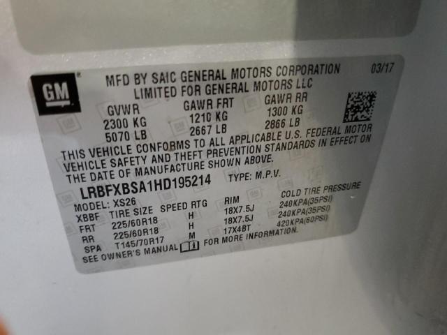 LRBFXBSA1HD195214 - 2017 BUICK ENVISION ESSENCE Արծաթագույն լուսանկար 13