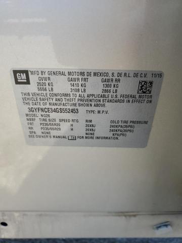 3GYFNCE34GS552453 - 2016 CADILLAC SRX PERFORMANCE COLLECTION Złoty zdjęcie 13